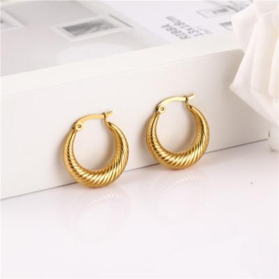 China Vintage New Products Geometric Stainless Steel Circle Earring Gold Ladies Earring for sale