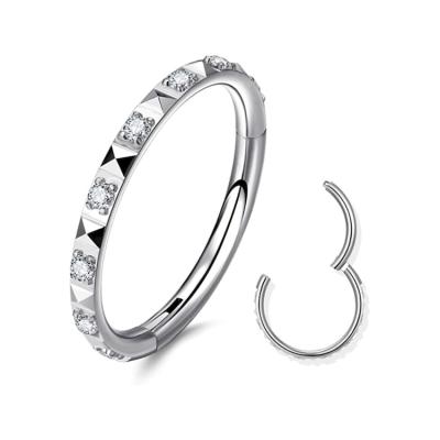 China 2022 Europe And America For Nose Ring Europe And America Simple Female Fork Set Zircon Nose Rings for sale