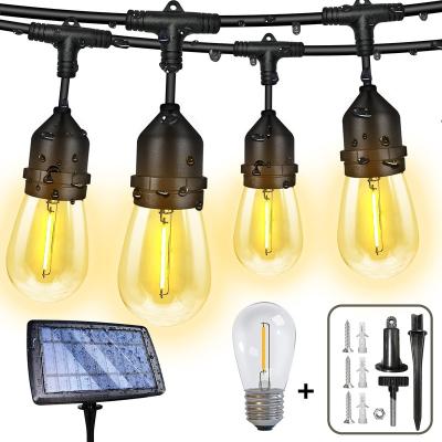 China Waterproof Outdoor Solar Vintage Edison Bulbs - 27 Heavy Duty Patio Garden LED String Lights/1W Lights for sale