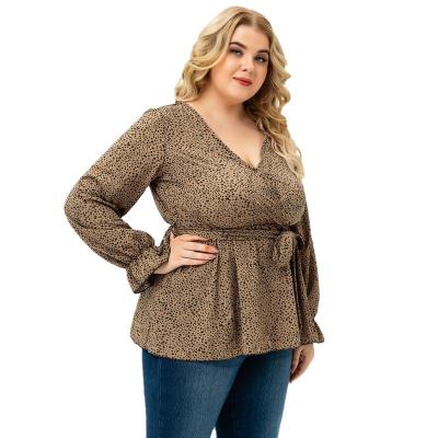 China Plus Size 2021 Autumn Women's Long Sleeve Chiffon Style New Large Solid Color Tops Fashion Casual Loose Women's Tops for sale