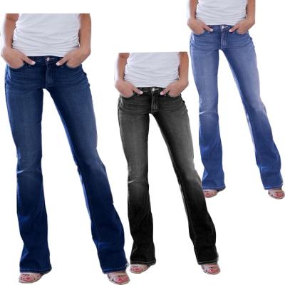 China 2022 Free Samples 3 Colors Women's Best Selling Viable High Stretchy Oversized Fashion Plus Size Denim Straight Jean Pants for sale