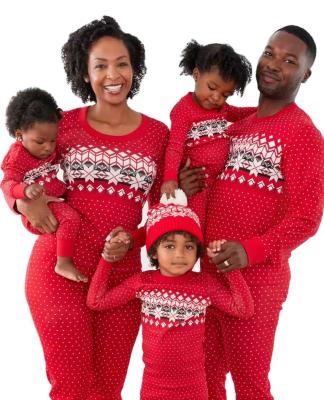 China 2022 Breathable Christmas Family Homewear Long Sleeve Pajamas Santa Suit Parent-child Outfit Clothing for sale