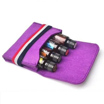 China Fashion Essential Oils Travel Organizer Storage Pouch Bag Felt Essential Oil Storage Case for sale