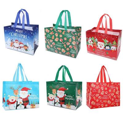 China Hudy Beauty Open Christmas Tote Bag Large Non-Woven Bags Reusable With Handle for sale