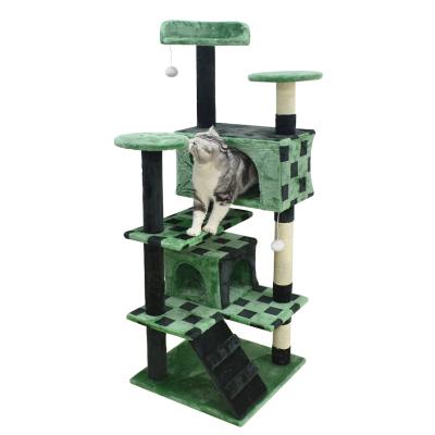 China Viable Supplies Cat Furniture Wooden Cat Stand With Toys Hammock Caves And Wooden Cat Tree Climbing XXL for sale