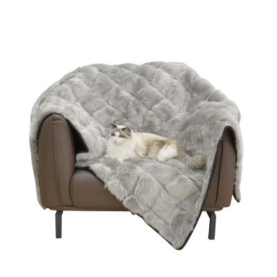 China Wholesale DXL 2022 Viable Luxury Plush Pet Blanket Gray Pet Bed Accessories For Dogs Pet Blankets Plush for sale