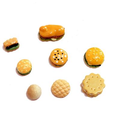 China Creative China DIY Jewelry Accessories Resin Simulation Hamburger Bread Cream Mobile Phone Shell Decoration Materials for sale