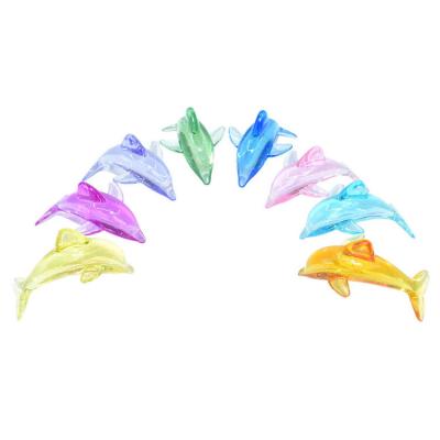 China Simulation cute acrylic transparent crystal dolphin cartoon resin animal ornaments for sale