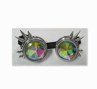 China Plastic+glass Kaleidoscope Glasses With Spikes Steam Punk 3D Glasses Sunglass for sale