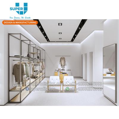 China MDF retail garment store interior design boutique clothing store design for sale