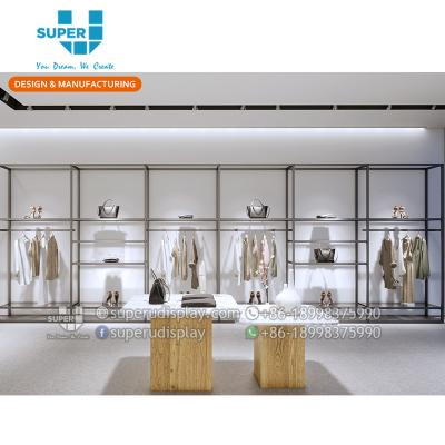 China MDF interior design luxury supply for clothing store custom design clothes shop for sale