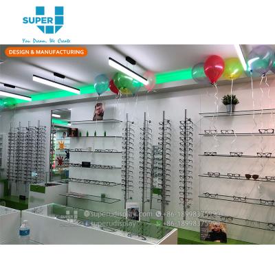 China Super Classic Style Eyewear Optical Shop Fittings MDF Display Showroom U Design for sale