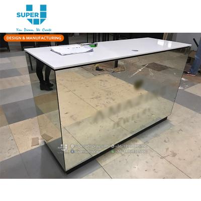 China MDF bespoke jewelry shop counter design aluminum jewelry design counter for sale