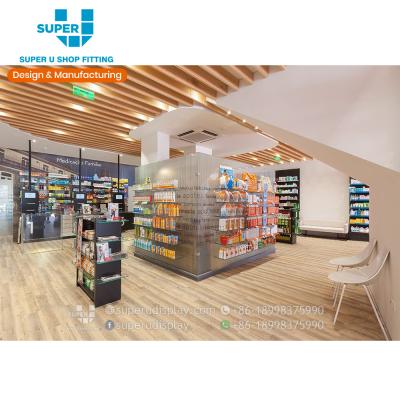 China Free Design Pharmacy Medicine Furniture Modern Exquisite Retail Shop Decoration China Supplier for sale