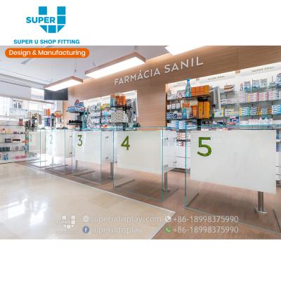 China Modern Stylish Pharmacy Shop Display Furniture Modern Stylish Pharmacy Shelves Pharmacy Drawers Customized Design for sale