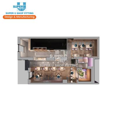 China Fashion Store Fashion Cupcakes Interior Fixture Furniture 3D Layout Design Bakery High End Equipment Furniture Wholesale for sale