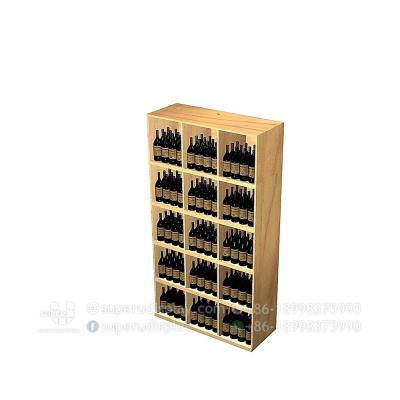 China MDF Hot Selling High Grade Wooden Display Stands For Wine Bottle Storage Liquor Stores Showroom Display Fixture Top Quality For Sale for sale