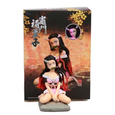 China Cartoon Toy 10.5CM Anime Demon Slayer Kamado Nezuko Kimetsu Action Number No Yaiba PVC Model Doll for sale