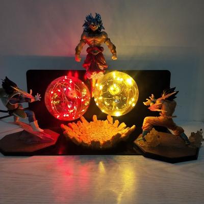 China 2021 New PVC Style 3d Lamp Anime Dragon Ball Broli Vegeta Goku Table Lamp Led Light Toy Creative Luminous Lamp for sale