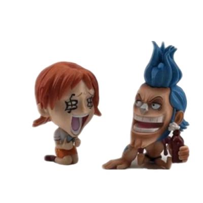 China Cartoon Toy 11-13cm Opp Bag Packing 2PCS/SET Nami FRANKY Anime PVC One Piece Figure Cartoon Model Toys Collect for sale