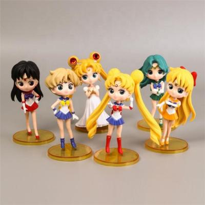 China Sailor Moon Action Figure Sailor Moon Kit Q Posket from Toy New Japanese Anime Toys 6PCS Cartoon for sale