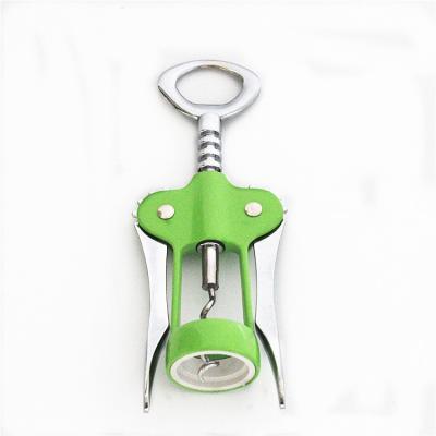 China Wholesale Custom Fine Quality Silver Zinc Alloy Set Bottle Green Color Wine Opener Corkscrew Zinc Alloy for sale