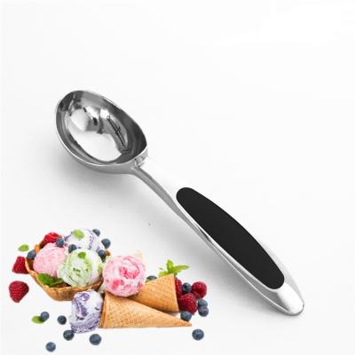 China Amazon Sustainable Hot Sale Silver Zinc Alloy Anti-Slip Comfortable Grip Ice Cream Scoop for sale