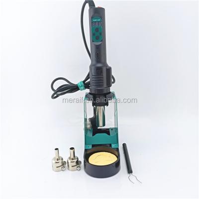 China Portable handheld hot air gun soldering station, rotating wind high temperature hot air desoldering iron kit Te koop