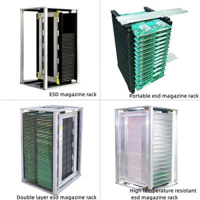 China SMT Antistatic ESD Magazine Rack Anti-static PCB magazine rack voor PCB assembly line pick and place machine Te koop