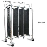 China Stainless Steel Trolley Double Flashboard Pcb Storage Rack for sale