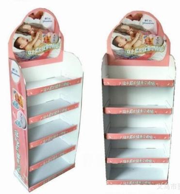 China Pink And White Floor Cardboard Display Box For Grocery Store for sale