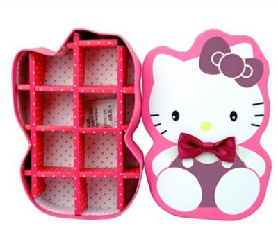 China Cute Cartoon Character Rigid Chocolate Box 8 Grids  Pink And White for sale