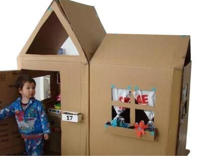 China Long Service Life Cardboard Paper House For 2-5 Years Old Children for sale