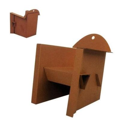 China Shopping Mall Paper Cardboard Chair For 2 - 5 Years Old Children for sale