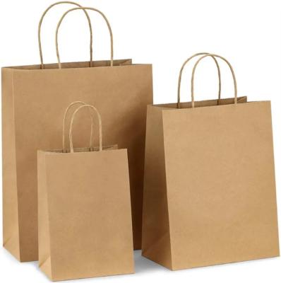 China Brown Kraft Packaging Bag Custom Size Accepted Kraft Paper Shopping Bag for sale