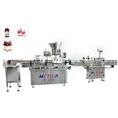 China Automatic beverage liquid filling line for syrup and alcohol capping and filling labeling machine with CE certificate for sale