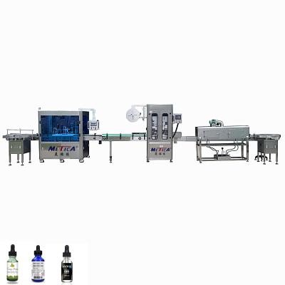 China New design automatic 5-100ml food plastic/glass bottle filler capping and dropper labeling machine for essential oil/cbd for sale