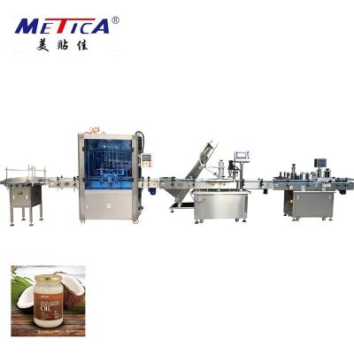 China Automatic CLOTHING Edible Oil and Coconut Oil Filling Machine Line with Capper and Labeler for Food and Beverage Industry for sale