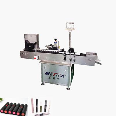 China New state food factory small tube full automatic labeling machine sticker for lipstick and mascara for sale