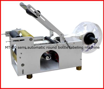 China MT-50 semi automatic food labeling machine labeler/round bottle/Shanghai labeler for sale