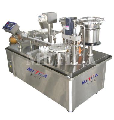 China Automatic CLOTHING potion amp glass bottling plugging capping labeling machine high quality factory price for sale