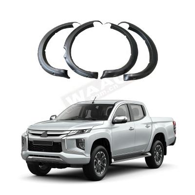 China Modify Flexible Black Shock Absorber Flares Durable ABS Wheel Arches 4 Pcs For Triton l200 Triton Accessories for sale