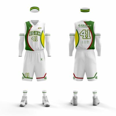 China Custom Made High Quality Antibacterial Tank Tops Men Sets Custom Team Uniforms Breathable Basketball Uniform Full Set for sale