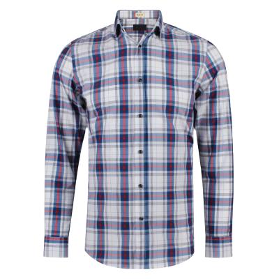 China Anti-Wrinkle Made In China Custom Cotton Mens Fashionable Long Sleeved Casual Plaid Shirts for sale