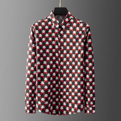 China Irregular Digital Printing Anti-Pilling Wrinkle Free Ironing - Resistant Long Sleeves Men's Shirts for sale