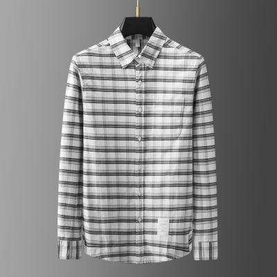 China Wholesale anti-pilling manufacturer yarn-dyed counterpoint checked collar corner button mens shirts for sale