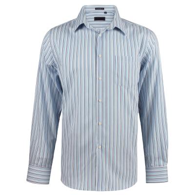 China Wholesale Anti-Wrinkle Mens Casual Shirts Long Sleeve Stripe Shirt for sale