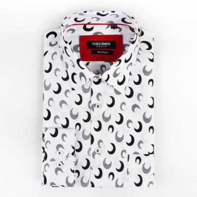 China Anti-Wrinkle Mens Button Up Custom Logo Printing Shirts Custom Cotton Men Business Shirts for sale