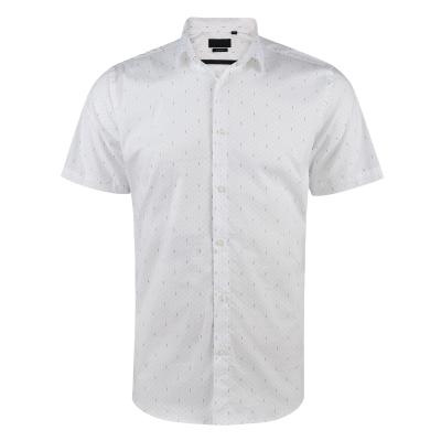 China Anti-Wrinkle Fashion Short Sleeve Shirts Mens Customs Shirt Packing Brand Shirts For Men for sale