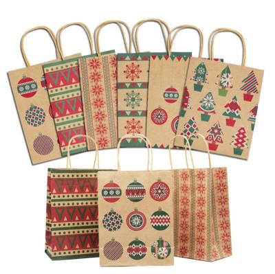 China Merry Materials Gift Bags Candy Bag Recycled Christmas Party Kraft Paper Bag for sale